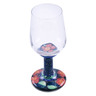Glass Wine Glass 11 oz Flower Grove UNIKAT