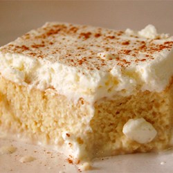 This delicious tres leches cake can be found on food.com