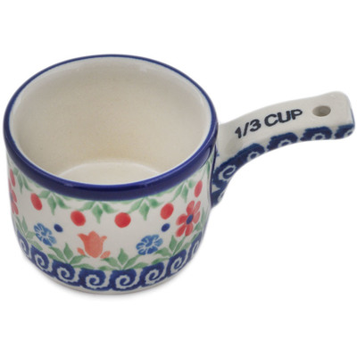 Polish Pottery 1/3  Cup Measuring Cup Babcia&#039;s Garden