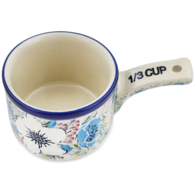 Polish Pottery 1/3  Cup Measuring Cup Solstice Bloom UNIKAT