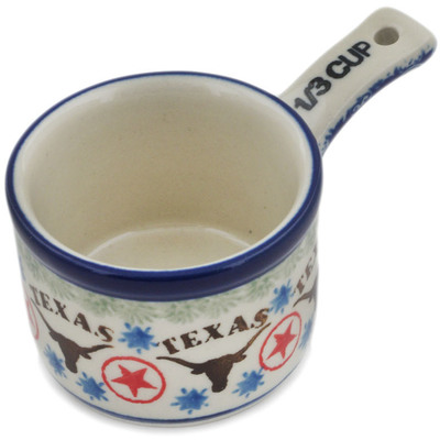 Polish Pottery 1/3  Cup Measuring Cup State Of Texas