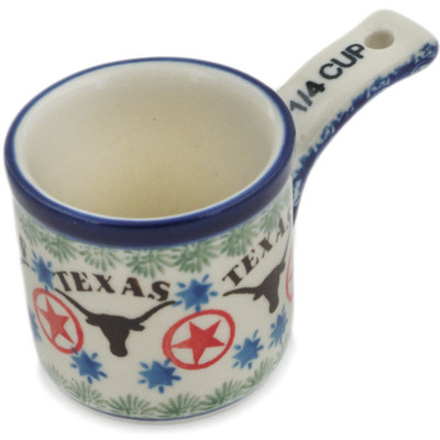 Polish Pottery 1/4 Cup Measuring Cup  State Of Texas