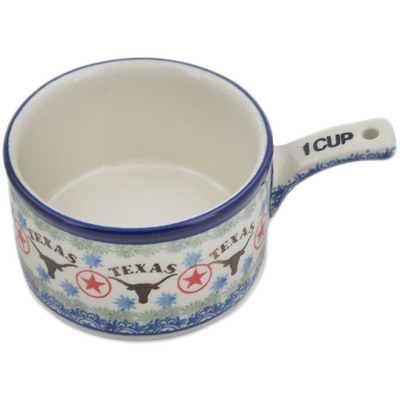 Polish Pottery 1 Cup Measuring Cup  State Of Texas