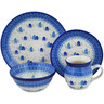 Polish Pottery 4-Piece Place Setting Blue Town