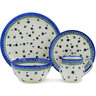 Polish Pottery 4-Piece Place Setting Lucky Clovers