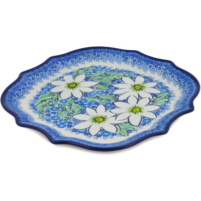 Polish Pottery 8 Point Plate Bloodroot Bliss UNIKAT