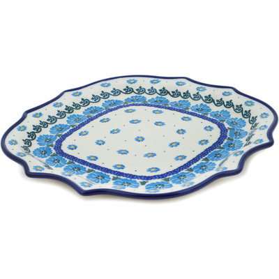 Polish Pottery 8 Point Plate Poppy Circle