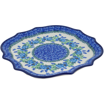 Polish Pottery 8 Point Plate Pretty In Blue