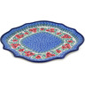 Polish Pottery 8 Point Plate Red Pansy