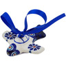 Polish Pottery Airplane Ornament 0&quot; Peacock