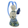 Polish Pottery Angel Ornament 3&quot; Aztec Eyes