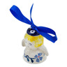 Polish Pottery Angel Ornament 3&quot; Peacock Forget-me-not