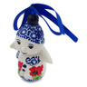 Polish Pottery Angel Ornament 4&quot; Wind-blown Poppies