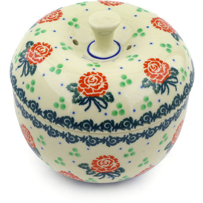 Polish Pottery Apple Shaped Jar 4&quot;