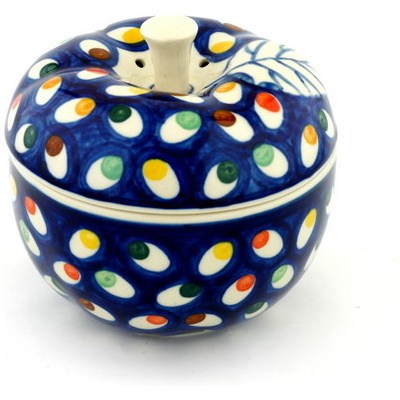 Polish Pottery Apple Shaped Jar 5&quot;