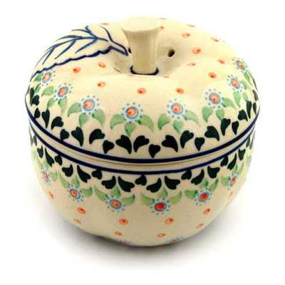 Polish Pottery Apple Shaped Jar 5&quot;