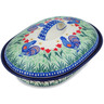 Polish Pottery Baker with Cover 10&quot; Spring Chickens UNIKAT