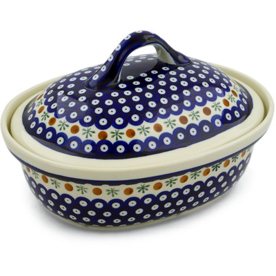 Polish Pottery Baker with Cover 12&quot; Mosquito