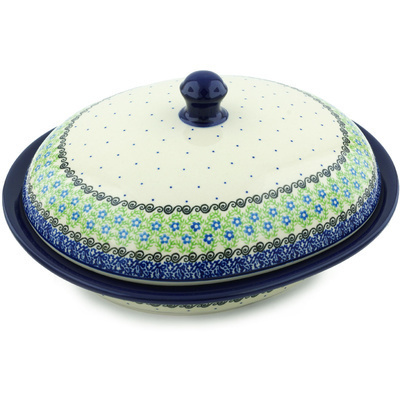 Polish Pottery Baker with Cover 12&quot; Prairie