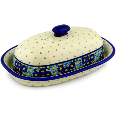 Polish Pottery Baker with Cover 15&quot; Aura