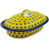 Polish Pottery Baker with Cover 8&quot; Sunshine