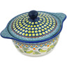 Polish Pottery Baker with Cover with Handles 11&quot; Cucumber Patch