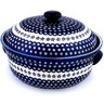 Polish Pottery Baker with Cover with Handles 15&quot; Flowering Peacock