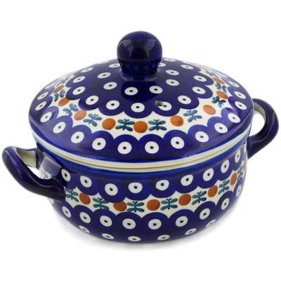 Polish Pottery Baker with Cover with Handles 8&quot; Mosquito