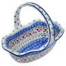 Polish Pottery Basket with Handle 11&quot; State Of Texas