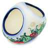 Polish Pottery Basket with Handle 3&quot; Summertime Blues UNIKAT