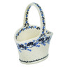 Polish Pottery Basket with Handle 7&quot; Flowers At Dusk