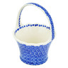 Polish Pottery Basket with Handle 8&quot; Blue Bounty