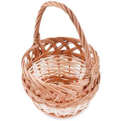 Wicker Basket with Handle 8&quot; Brown