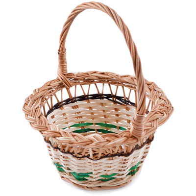 Wicker Basket with Handle 9&quot; Rainbow Daylily