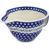 Polish Pottery Batter Bowl 11&quot; Peacock Forget-me-not