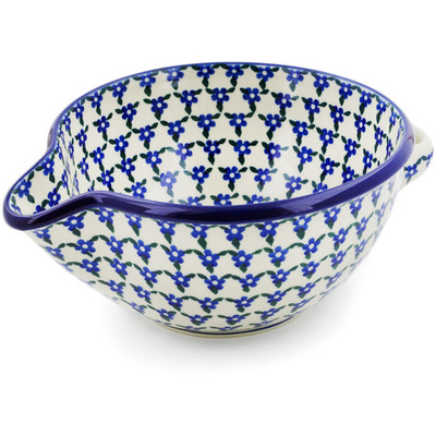 Polish Pottery Batter Bowl 7&frac12;-inch Blue Mandala