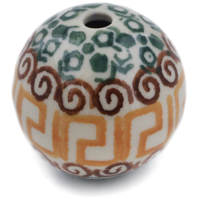 Polish Pottery Bead 1&quot; Grecian Sea