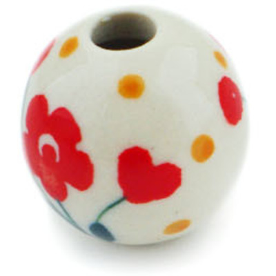 Polish Pottery Bead &frac34;-inch Cute As A Button UNIKAT