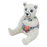 Polish Pottery Bear Figurine 5&quot; Spring&#039;s Arrival