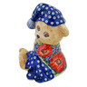 Polish Pottery Bear Figurine 7&quot; Blue Eyes Meadow UNIKAT