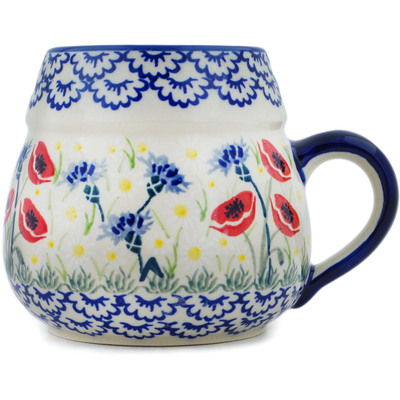 Polish Pottery Beer Mug 27 oz Poppies And Cornflowers UNIKAT