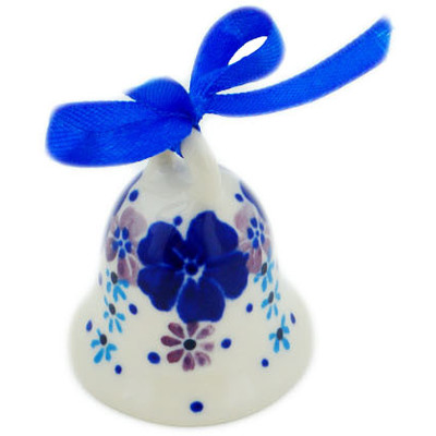 Polish Pottery Bell Figurine 1&quot; The Floral Wish