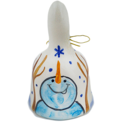 faience Bell Ornament 3&quot; First Snow