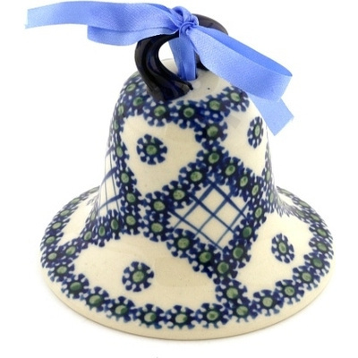 Polish Pottery Bell Ornament 4&quot; UNIKAT