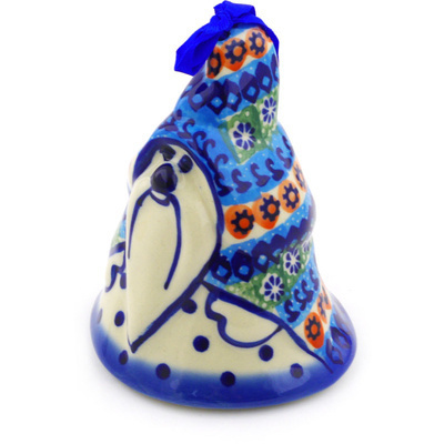 Polish Pottery Bell Ornament 4&quot; UNIKAT