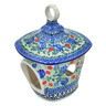 Polish Pottery Birdhouse 9&quot; Blue Bonnets UNIKAT