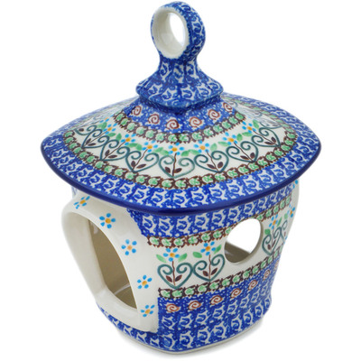 Polish Pottery Birdhouse 9&quot; Heart Vines UNIKAT