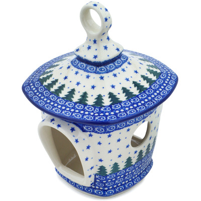 Polish Pottery Birdhouse 9&quot; Piney Forest UNIKAT