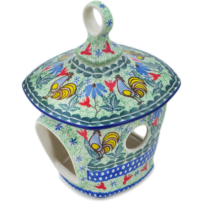 Polish Pottery Birdhouse 9&quot; Spring Rooster UNIKAT