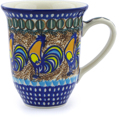 Polish Pottery Bistro Mug Autumn Rooster UNIKAT